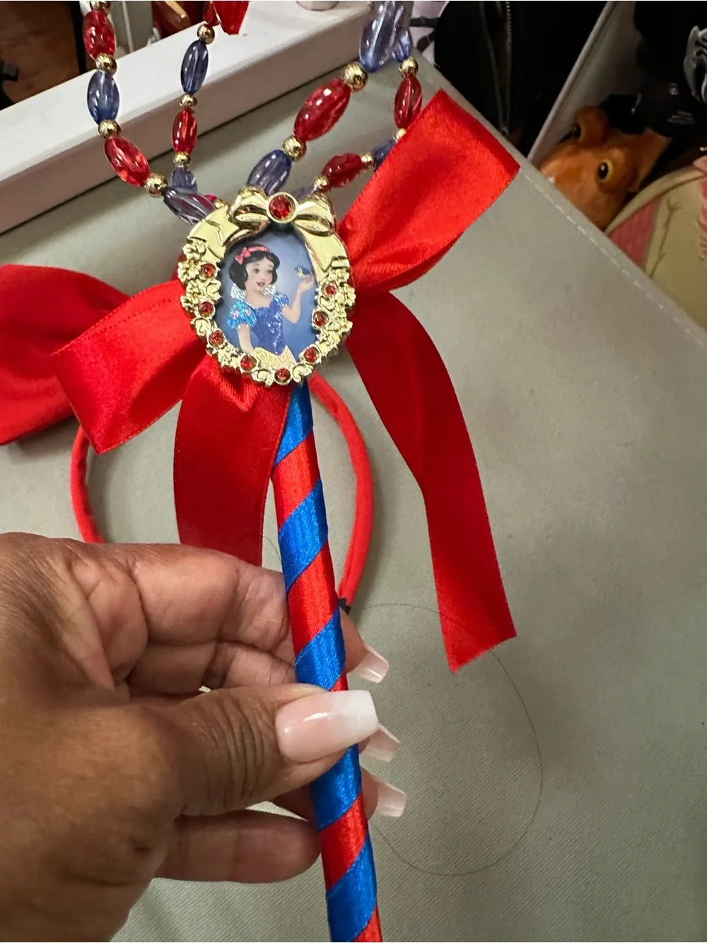 Snow White Princess Wand with Red Bow headband